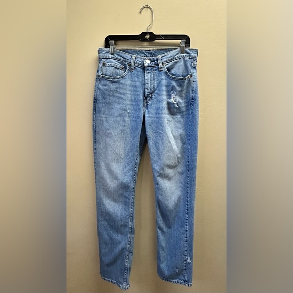 Levi's 514 Blue Straight Ripped Jeans for Men - Picture 2 of 4